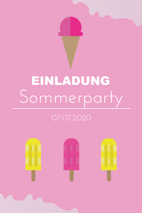 Einladung Sommerparty Pink