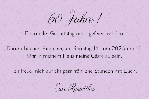 Geburtstag 60