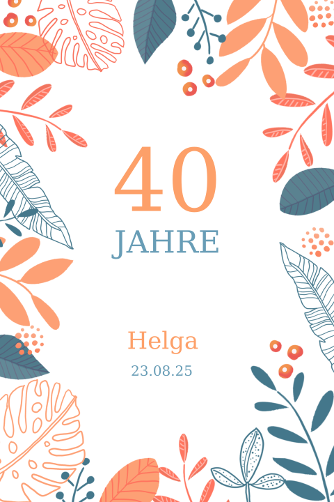 Florale Geburtstagseinladung 40