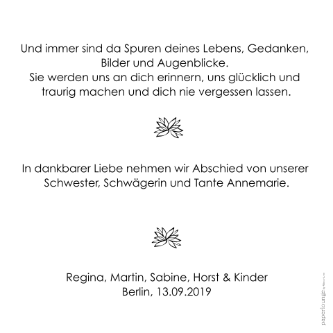 Trauerkarte Sonnenuntergang