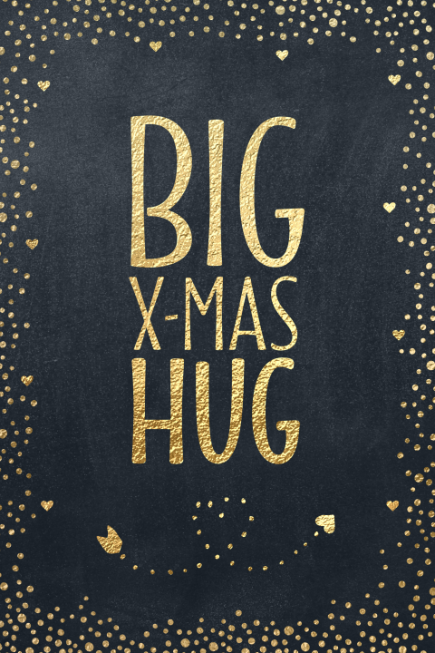 Coole Weihnachtskarte mit Schriftzug: Big x-Mas Hug