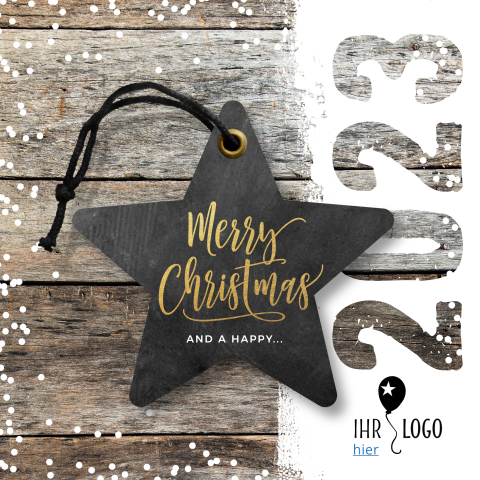 Hippe Weihnachtskarte mit einem Stern