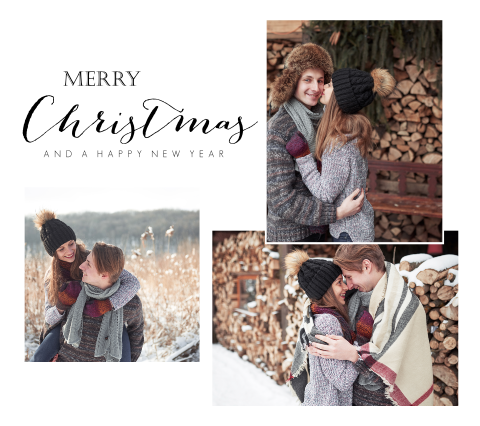 Hübsche Weihnachtskarte mit Ihren Bildern in verschiedenen Formaten