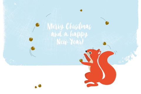 Frohe Weihnachten wünscht das Eichhörnchen