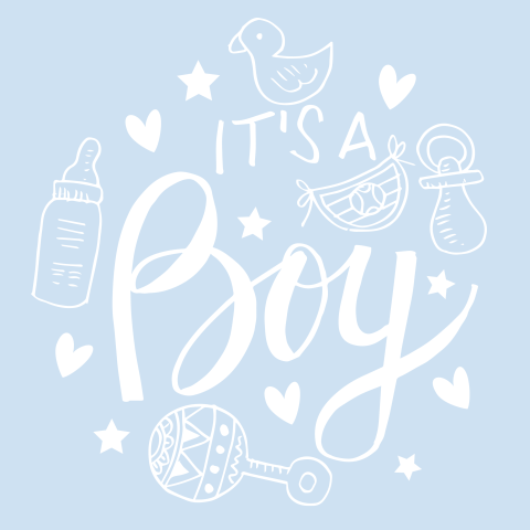 Süße Geburtskarte: It's A Boy mit Cliparts